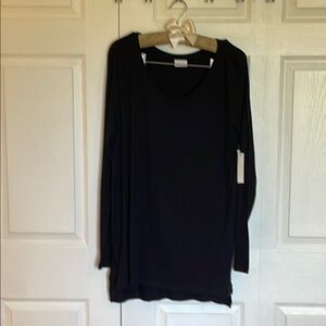 Women's Black Long Sleeve Tunic Top
